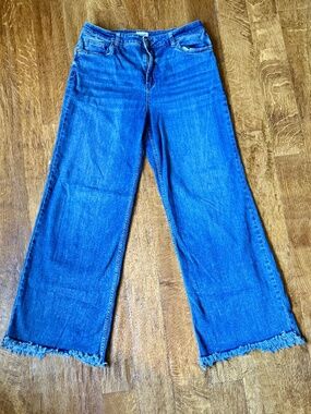 Hint of Blu - Flat Front Wide Leg Jeans